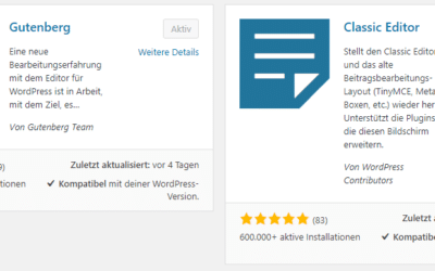 Gutenberg-Editor vor Update auf WordPress 5.0 deaktivieren